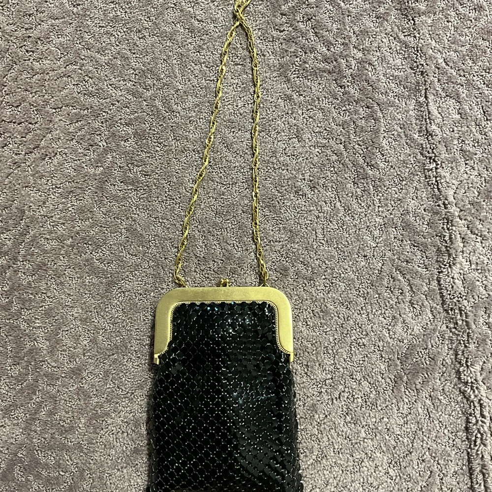 Elegant Black Evening Bag with Gold Chain